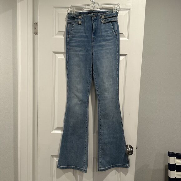 Veronica Beard Women’s Beverly Skinny Flare High Rise Jeans Bright Blue Size 26 - Picture 1 of 10